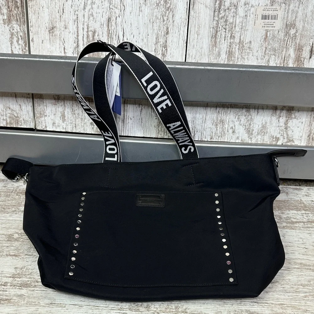 NWT REBECCA MINKOFF Baby Bag Tote Nylon Studded Black